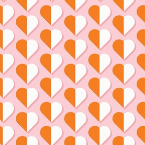 Divided Hearts | Orange + Pink