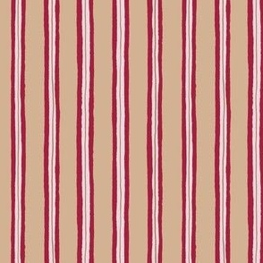 MEDIUM - Vertical stripes wallpaper with four layers and irregular outline - organic look - tan