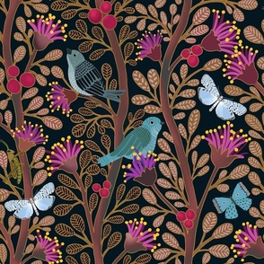 Songbird grove in plum - large - 18”