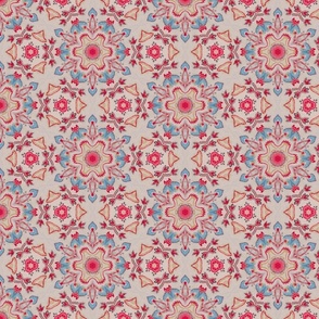 Vittoria Floral Fiesta Kaleidoscope Print in Blue and Red