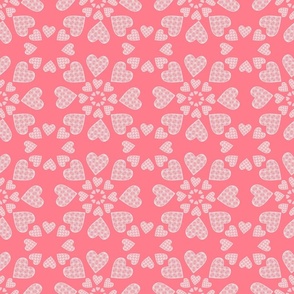 (S) White & Pink Hearts on Rose Pink_Lovely Sweet Heart Valentine Pattern