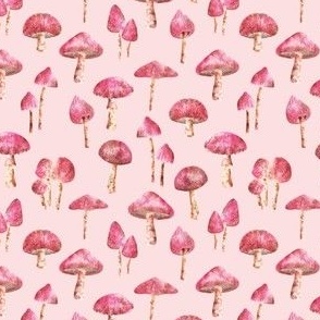 Pink Mushroom Woodland Forest (on Pink)