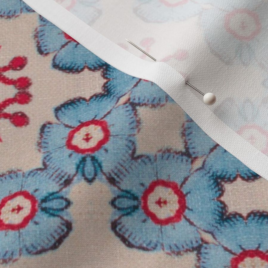 Vittoria Geometric Retro Flower Burst in Blue and Red