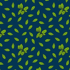 green leaves on dark blue (small)