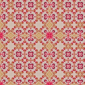 Vittoria Vintage Boho Geometric in Hot Pink and Gold