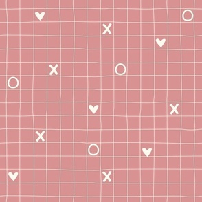 Heartful Tic Tac Toe on Pink