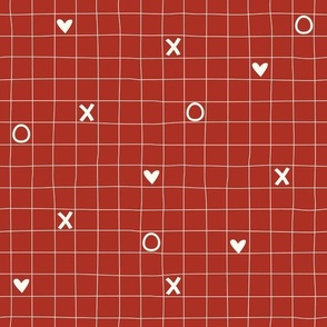Heartful Tic Tac Toe on Red