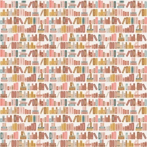 boho bookshelf with rows of books (small)