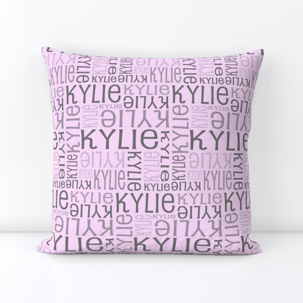 Personalised Fabric - Grey on Lt Pink