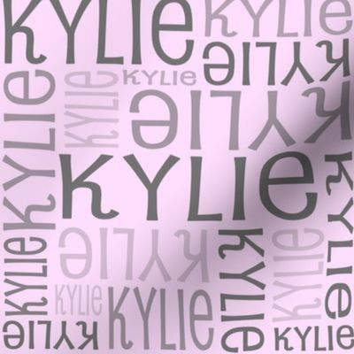 Personalised Fabric - Grey on Lt Pink