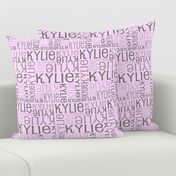 Personalised Fabric - Grey on Lt Pink