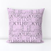 Personalised Fabric - Grey on Lt Pink