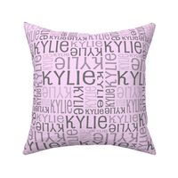 Personalised Fabric - Grey on Lt Pink