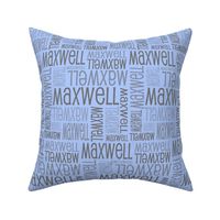 Personalised Fabric - Grey on Lt Blue