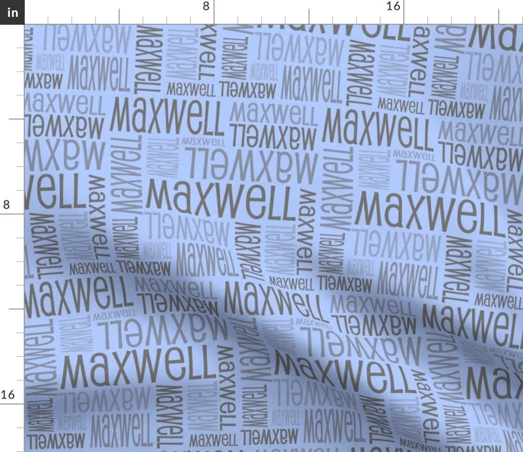 Personalised Fabric - Grey on Lt Blue