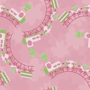 Floral Train | Pink and Green 