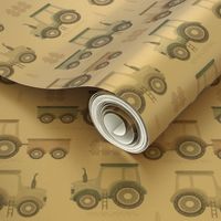 Tractor fabric- neutral fabric, farm fabric, kids fabric-Small scale