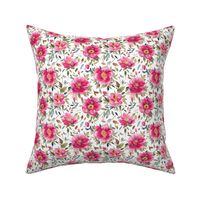 Peony floral watercolor Flower Garden Cottage Pink Magenta Micro