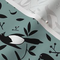 (M) Magpie Birds (Grey/Green)