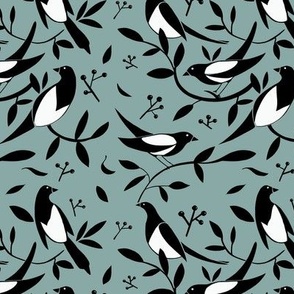 (M) Magpie Birds (Grey/Green)