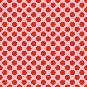 Bigger Bold Dots in Rustic Red and Baby Pink
