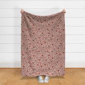 floral tangled daisies - pink / brown