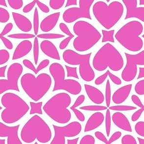 Hearts Galore Silhouette // large print // Neon Berry Blast Print on Laser White