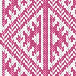 Elma Fair Isle Knit Pink Yarrow ce3375 Large