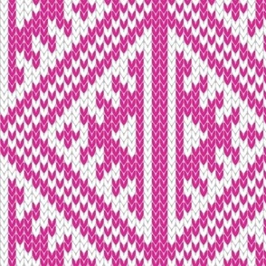 Elma Fair Isle Knit Magneta Pink dd2695  Large