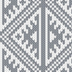 Elma Fair Isle Knit Silver Streak 767c84 Large