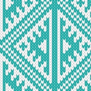 Elma Fair Isle Knit Turquoise 00afa8 Large