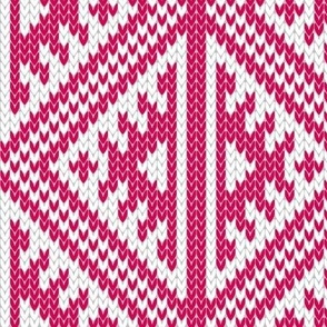 Elma Fair Isle Knit Carmine Red d30053 Large