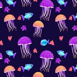 Neon Jellyfish // Jellyfish under the sea