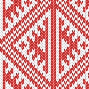 Elma Fair Isle Knit Fan Tan Alley Red e0201b Large