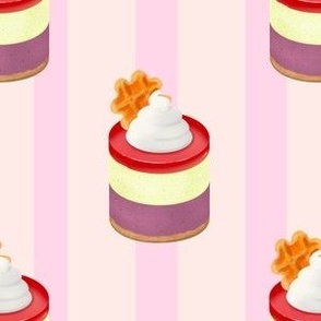 Mini cheesecakes stripe pattern