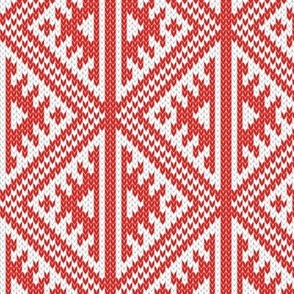 Elma Fair Isle Knit Fan Tan Alley Red e0201b Medium