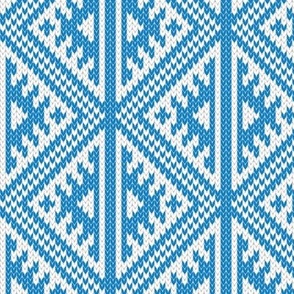 Elma Fair Isle Knit Lake Blue 0081c8 Medium