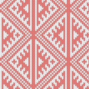 Elma Fair Isle Knit Coral ec5e57 Medium