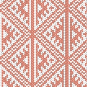 Elma Fair Isle Knit Tucker Orange e0755e Medium