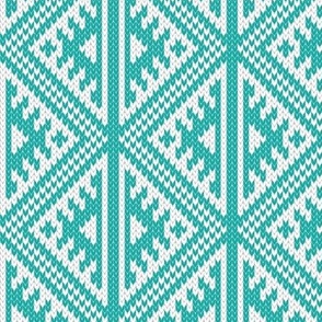 Elma Fair Isle Knit Turquoise 00afa8 Medium