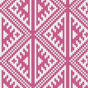 Elma Fair Isle Knit Pink Yarrow ce3375 Medium