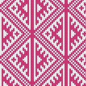 Elma Fair Isle Knit Carmine Red d30053 Medium