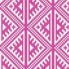 Elma Fair Isle Knit Magneta Pink dd2695 Medium