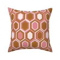 Retro Hexagons (12") - cream, pink, brown (ST2023RH)