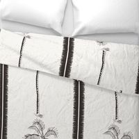 Palm trees and beachy, boho stripes black and white - large scale