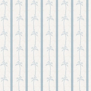 Palm trees and beachy, boho stripes pale blue - small scale