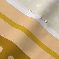 Boho Stripes - mustard and yellow - stripes, hand drawn, yellow dots, yellow stripes