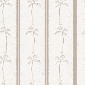 Palm trees and beachy, boho stripes beige neutral - medium scale