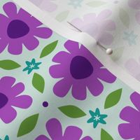 Daisies & Stars // medium print // Girly Blooms and Starry Daisies - Retro Floral Fun for Juvenile Joy