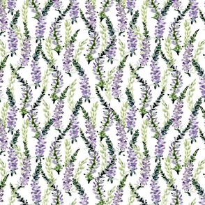 Watercolor Bells of Ireland and Lavender